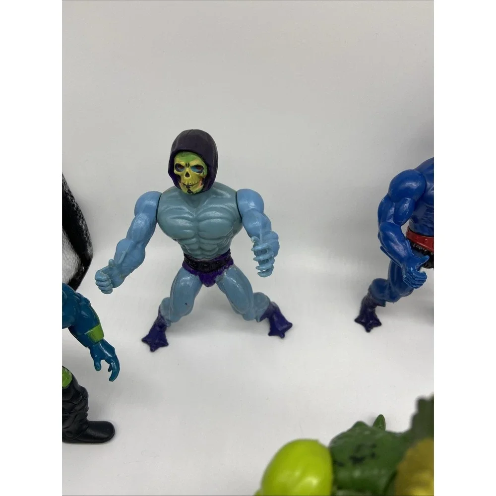 Vintage MOTU Action Figure Lot Skeletor Whiplash Wind Raider Mattel 1980s 11pc